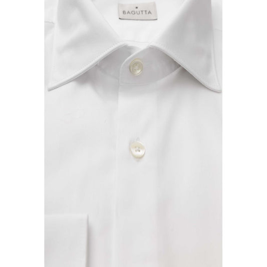 Bagutta White Cotton Men Shirt