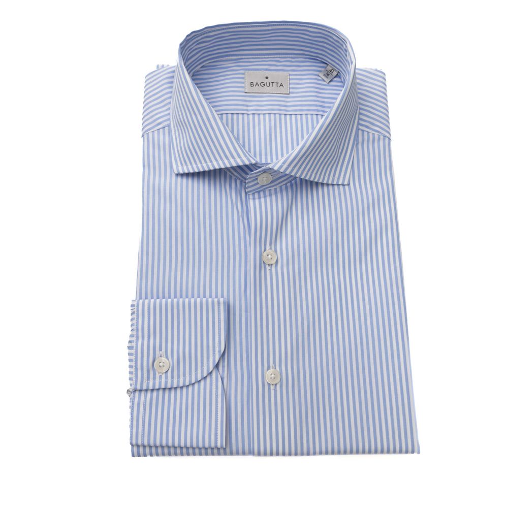 Bagutta Light Blue Cotton Men Shirt