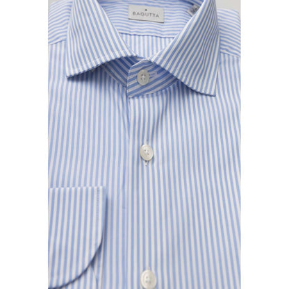 Bagutta Light Blue Cotton Men Shirt