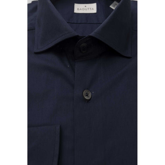 Bagutta Blue Cotton Men Shirt