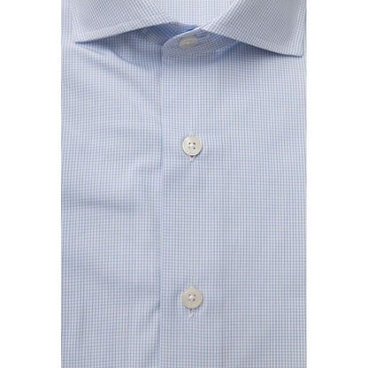 Bagutta Light Blue Cotton Men Shirt