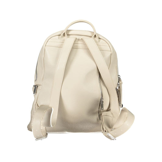 Desigual Chic Beige Everyday Backpack with Contrasting Details