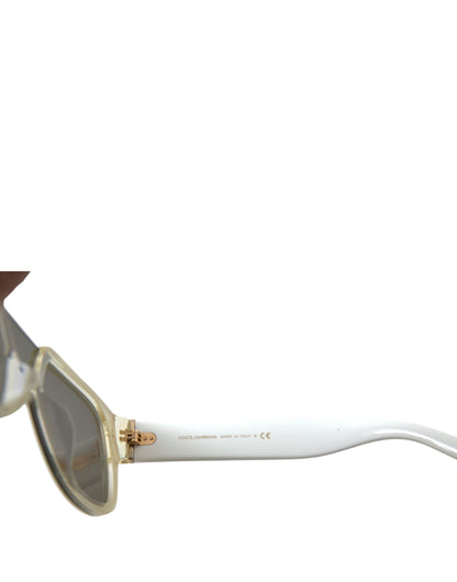 Dolce & Gabbana White Acetate Mirror Lenses DG4356 Sunglasses