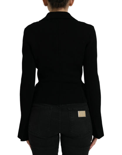Dolce & Gabbana Black Viscose Single Breasted Blazer Jacket