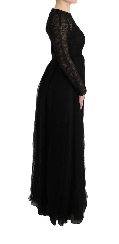 Dolce & Gabbana Elegant Black Sheath Long Sleeve Dress