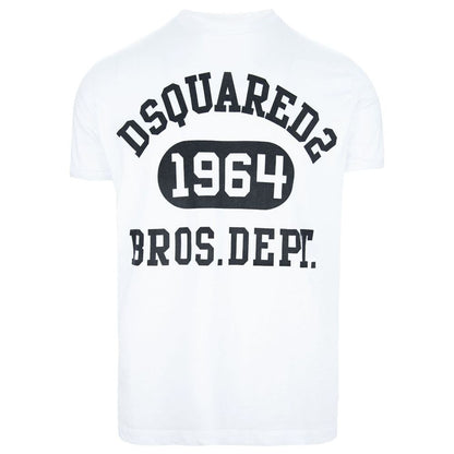 Dsquared² Elegant White Cotton Tee with Contrast Print