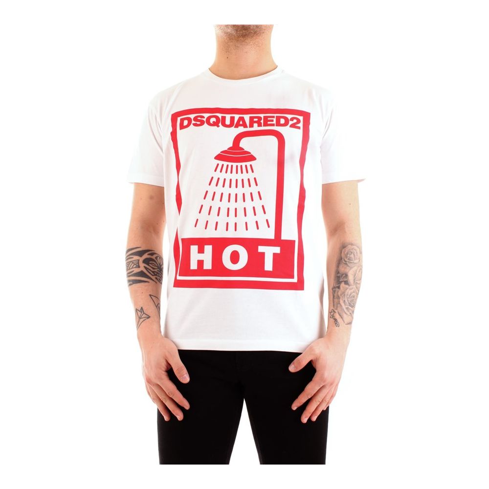 Dsquared² Maxi 'Hot' Print Cotton Jersey T-Shirt