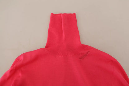 Dsquared² Pink Solid Long Sleeve Turtle Neck Casual Sweater