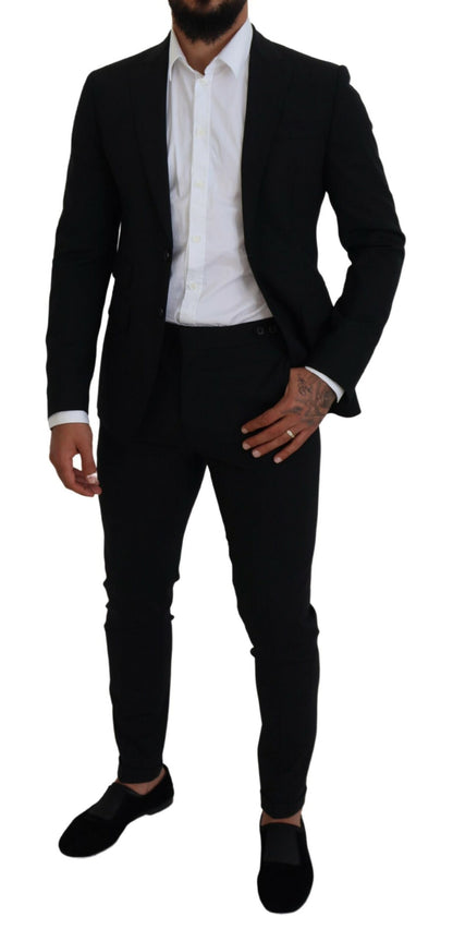 Dsquared² Black Wool Single Breasted 2 Piece LONDON Suit