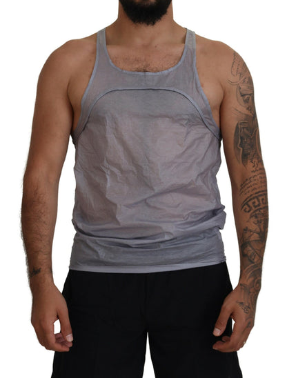 Dsquared² Light Gray Cotton Sleeveless Tank Men Top T-shirt