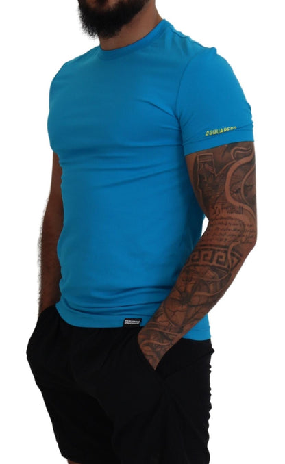 Dsquared² Blue Modal Short Sleeves Crewneck T-shirt