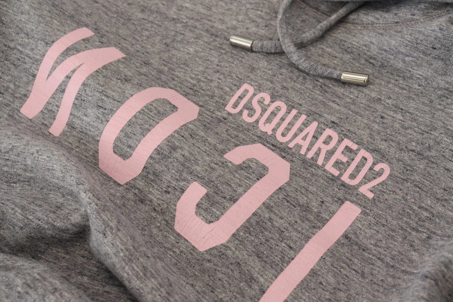 Dsquared² Gray Cotton Hooded Printed Men Pullover Sweater