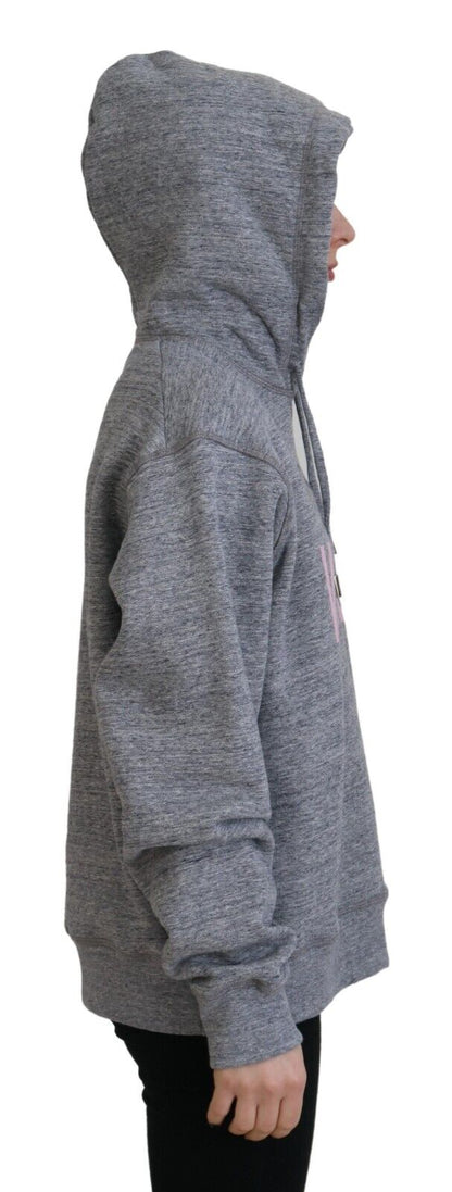 Dsquared² Gray Logo Printed Hooded Women Long Sleeve Sweater