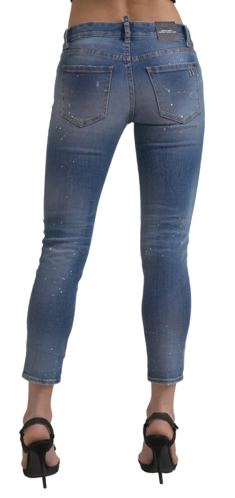 Dsquared² Blue Mid Waist Cropped Twiggy Denim Jeans