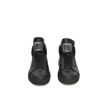 Cerruti 1881 Black Calfskin Men Sneaker