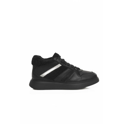 Cerruti 1881 Black Cowhide Women Platform Sneaker