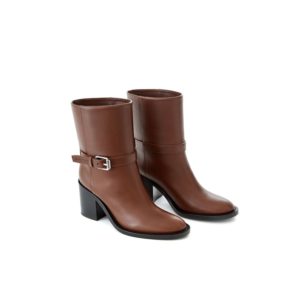 Burberry Elegant Leather Brown Boots for Sophisticated Style