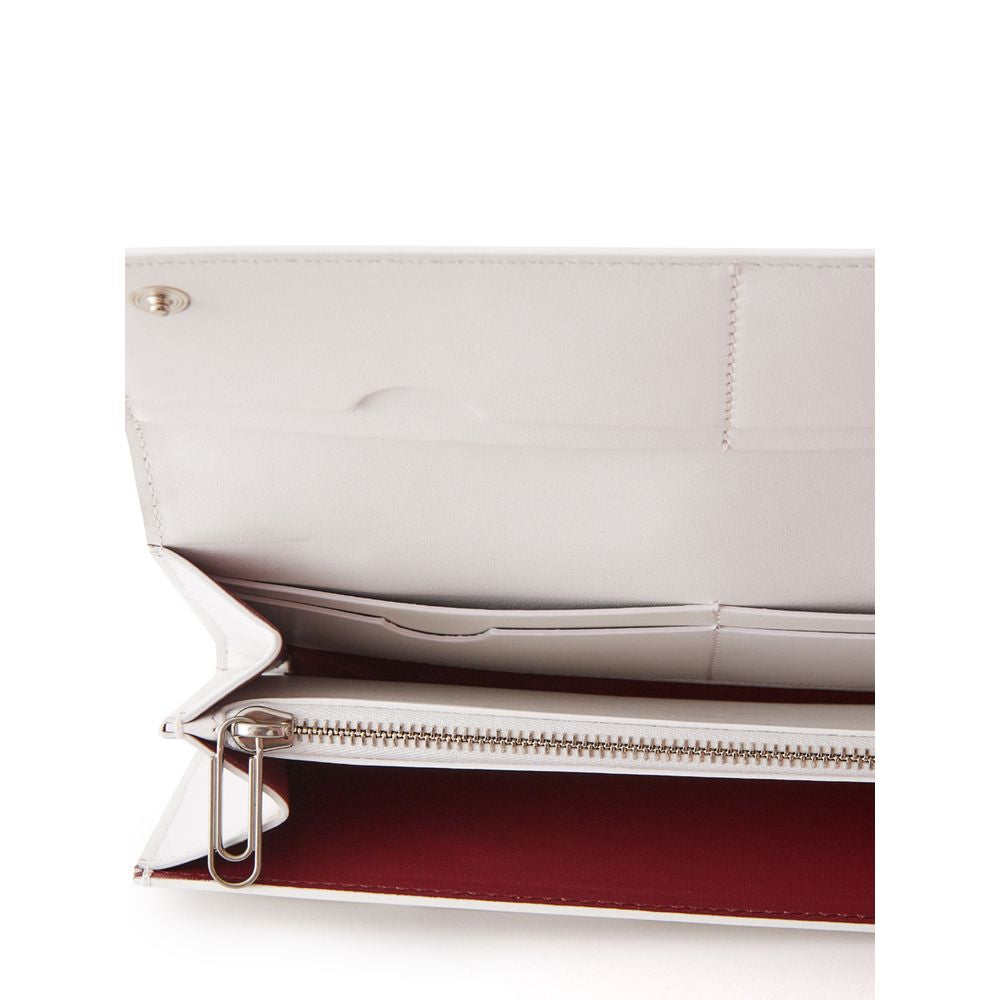 Off-White Sleek White Leather Wallet for the Style-Savvy