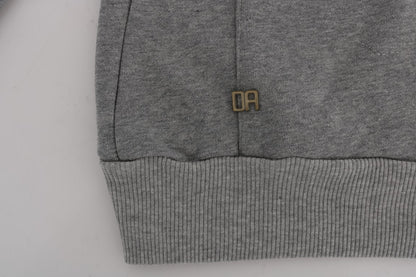 Daniele Alessandrini Chic Gray Full-Zip Cotton Hoodie