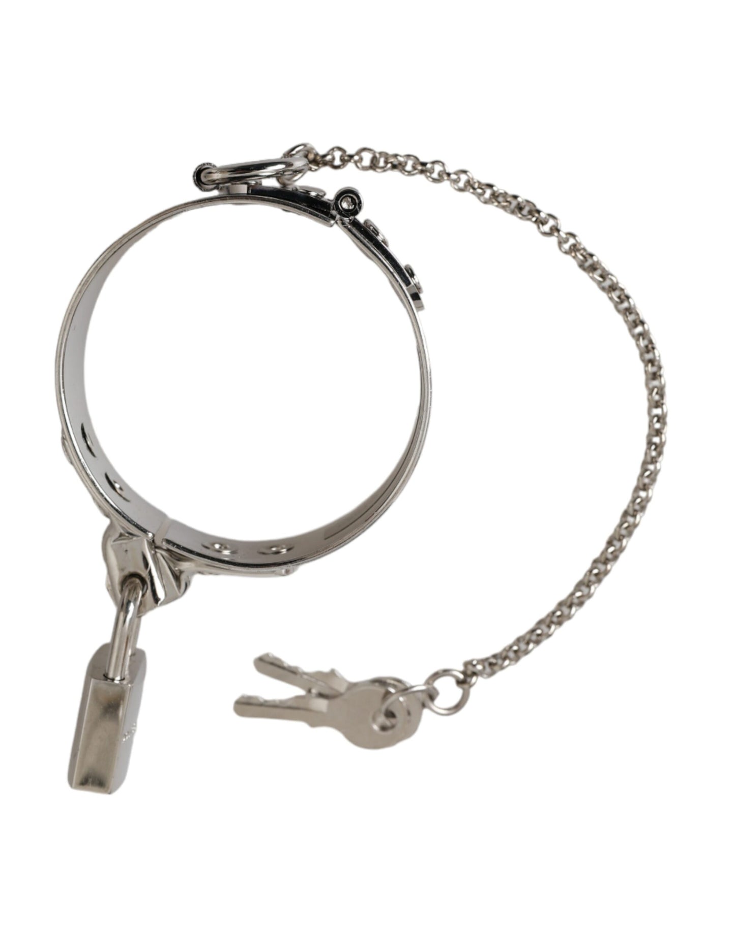 Dolce & Gabbana Silver Metal Brass 1999 Bondage Handcuff Runway Bracelet