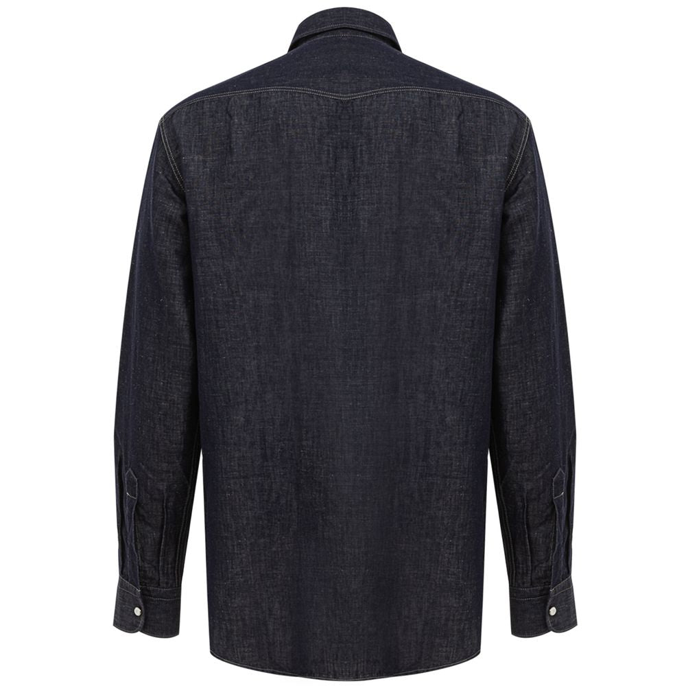 Brioni Blue Cotton Shirt