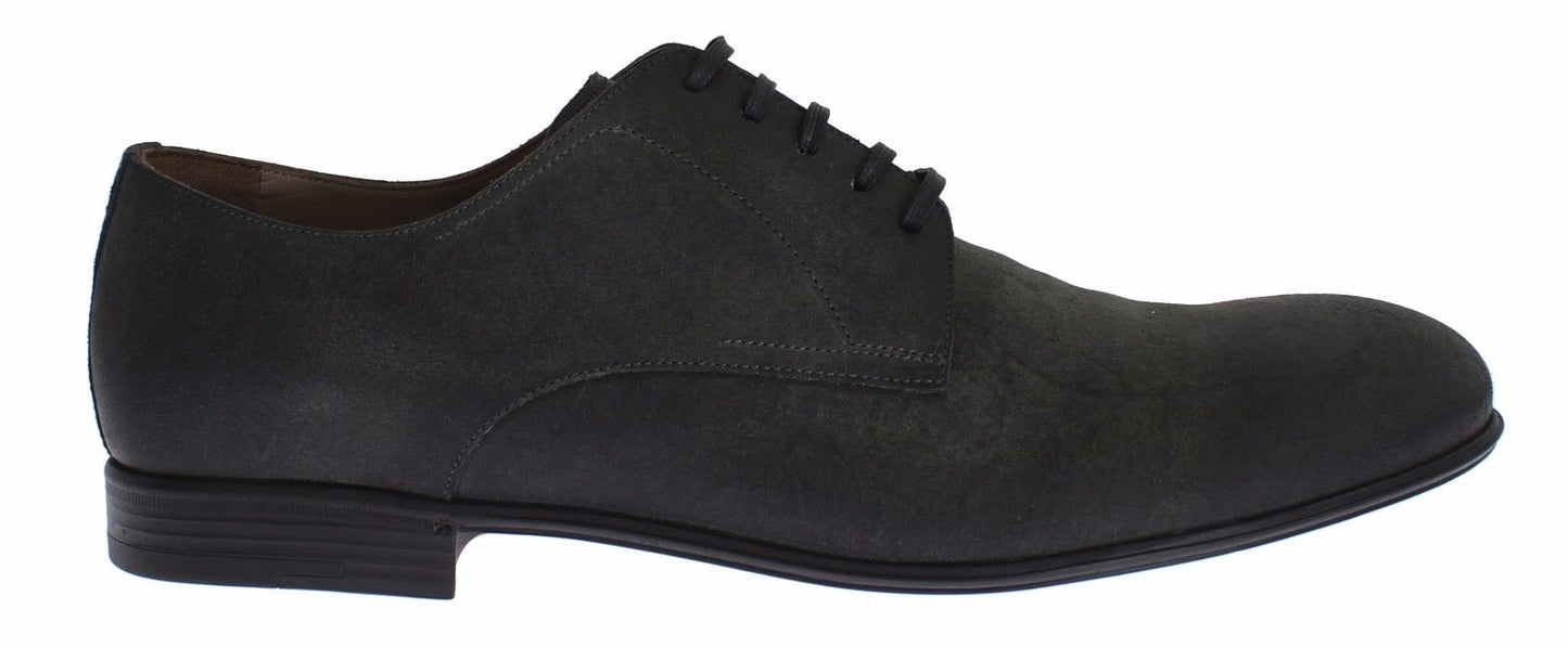 Dolce & Gabbana Elegant Green Leather Derby Shoes