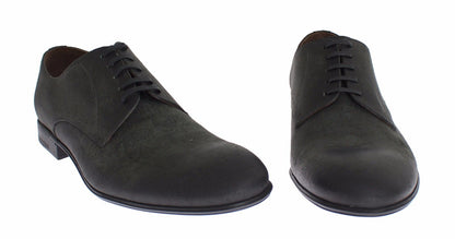 Dolce & Gabbana Elegant Green Leather Derby Shoes