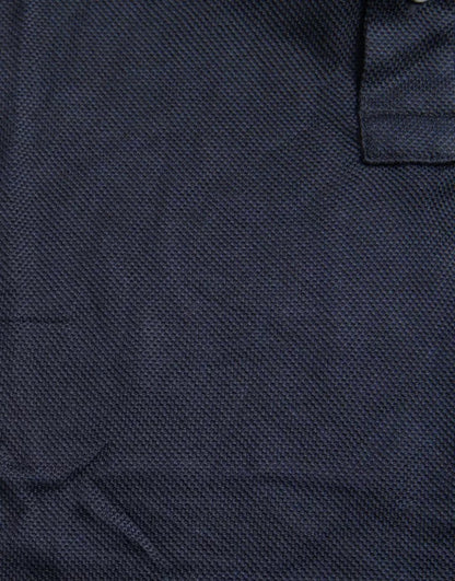 Dolce & Gabbana Polo Navy Blue Collared Silk Men T-shirt