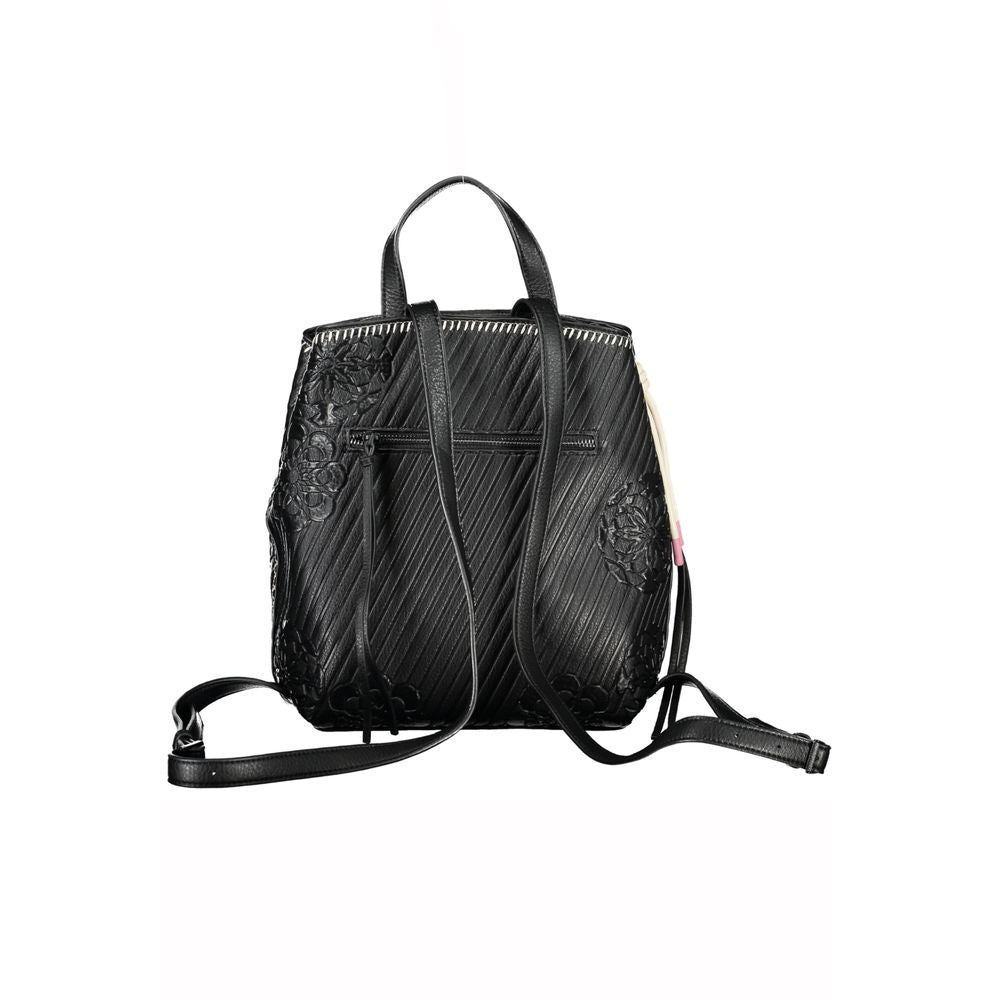 Desigual Chic Black Backpack with Contrast Details