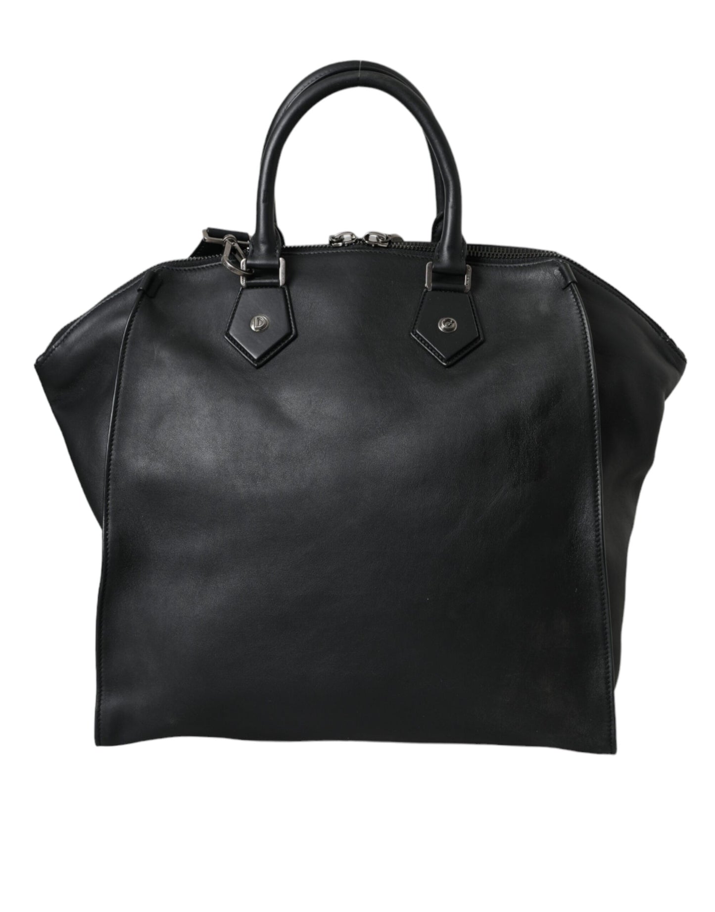 Dolce & Gabbana Black Washed Calfskin Biker Style Shopper Bag