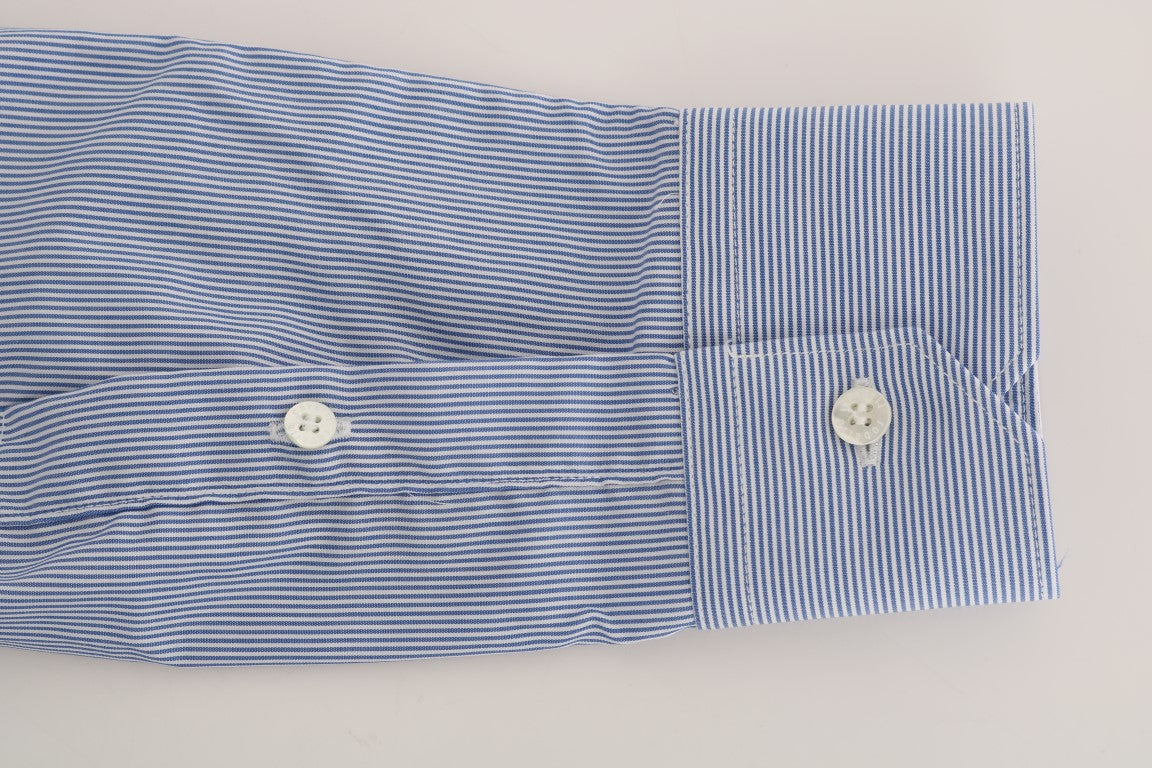 Cavalli Elegant Blue Striped Formal Shirt