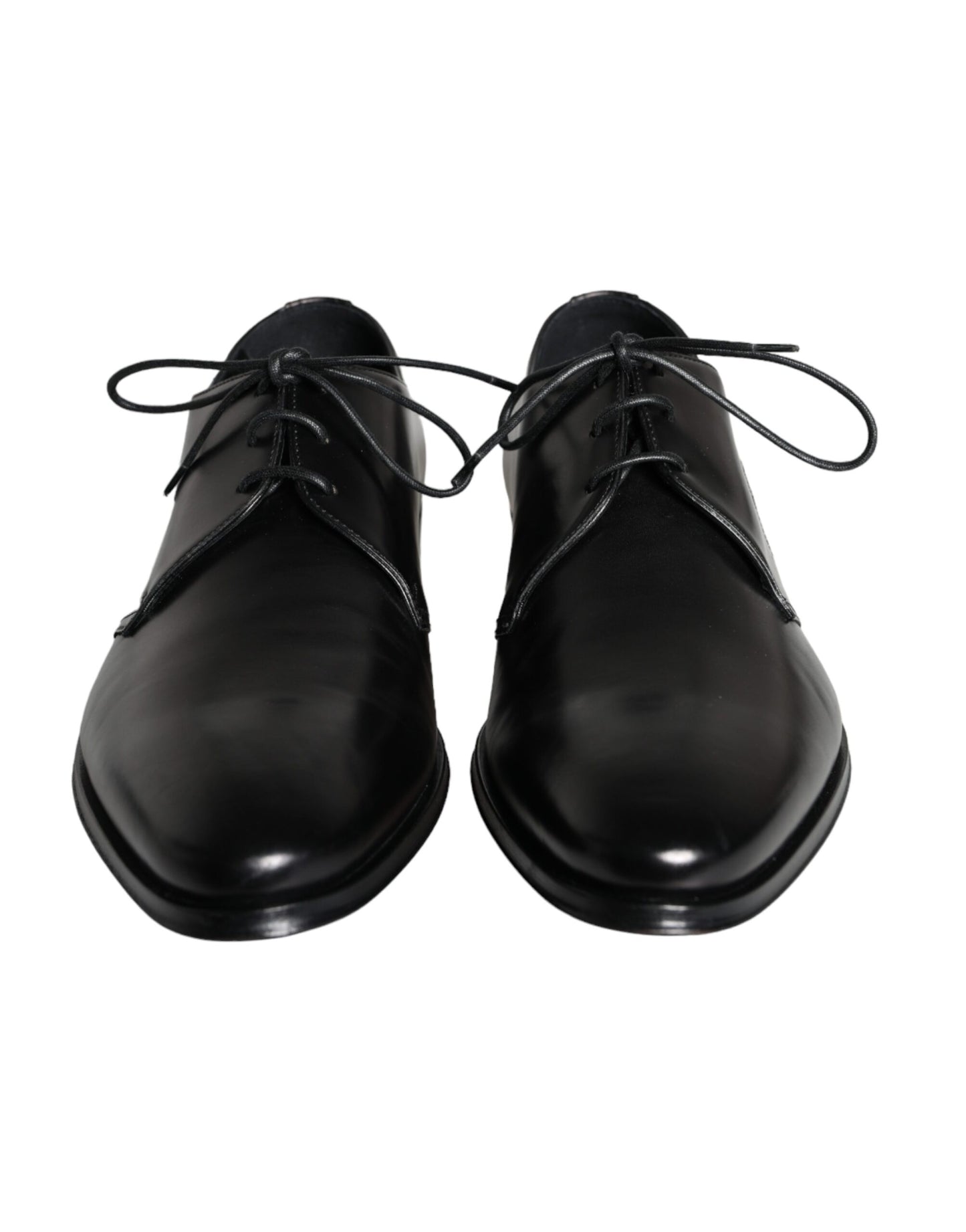 Dolce & Gabbana Black Calfskin Leather Derby Men Dress Shoes