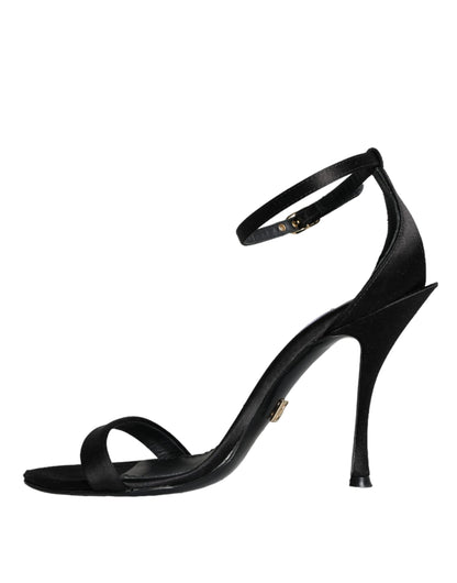 Dolce & Gabbana Black KEIRA Heels Ankle Strap Sandals Shoes