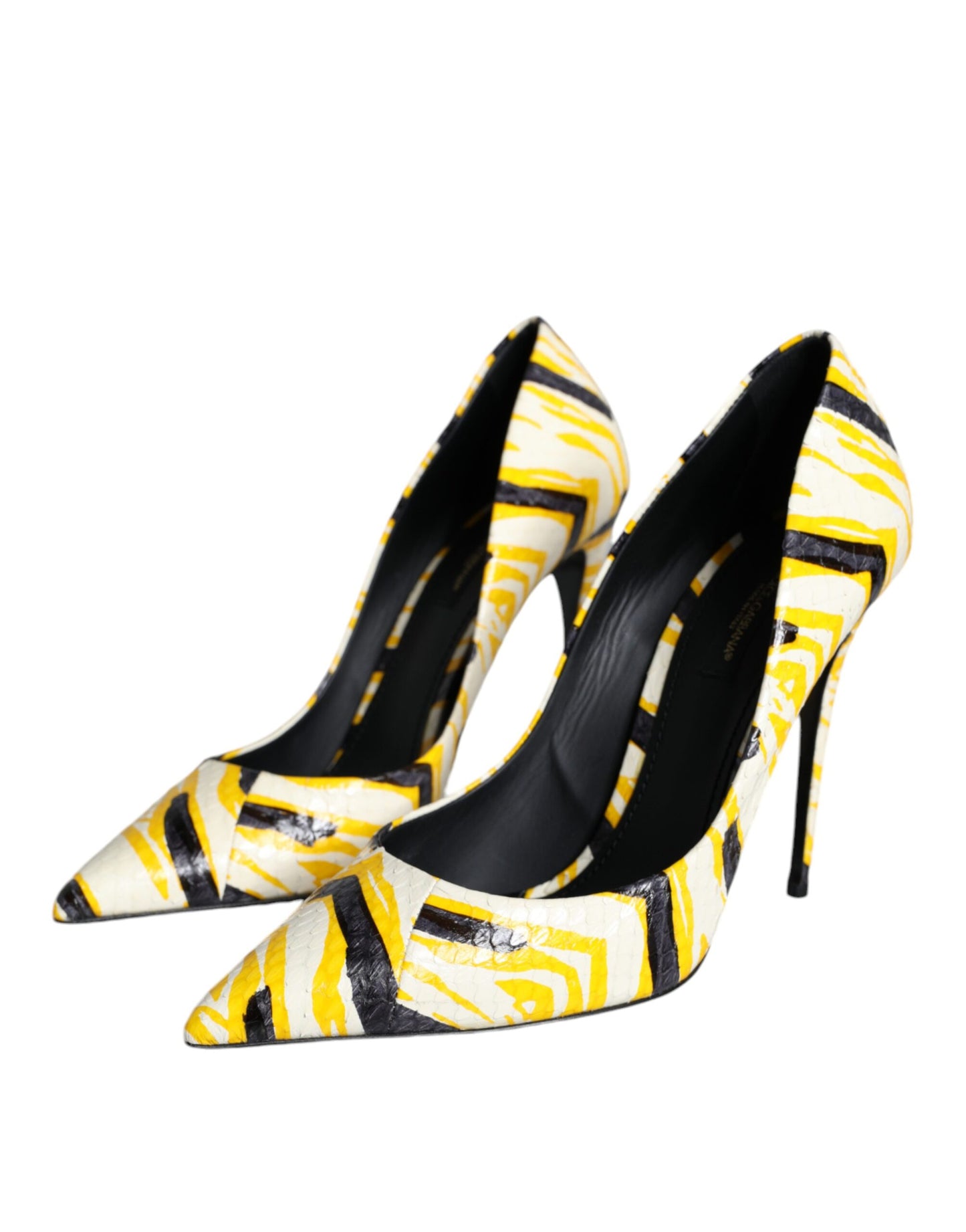 Dolce & Gabbana Multicolor Stripes Leather High Heels Pumps Shoes