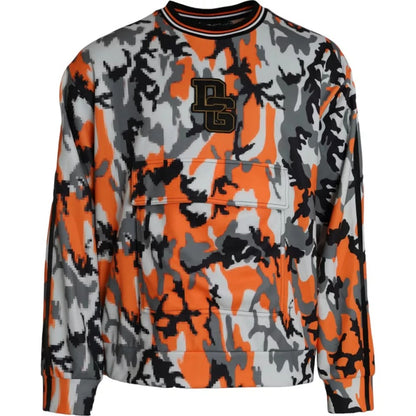 Dolce & Gabbana Multicolor Camouflage Crew Neck Pullover Sweater