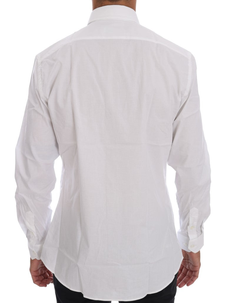 Moschino Elegant White Slim-Fit Cotton Shirt