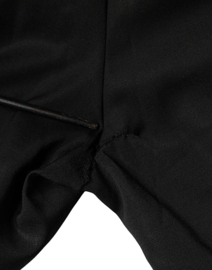 Dolce & Gabbana Black Polyester High Waist Tapered Pants