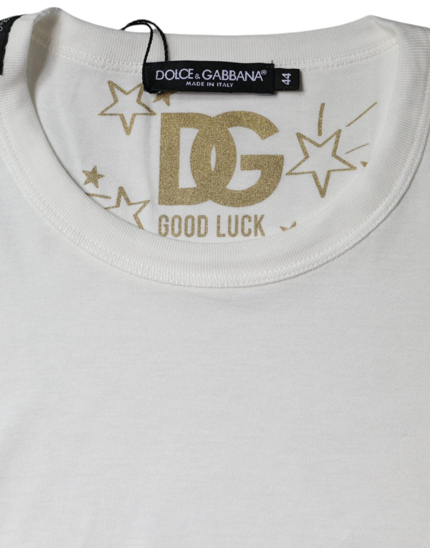 Dolce & Gabbana White Cotton Crew Neck Short Sleeve T-shirt