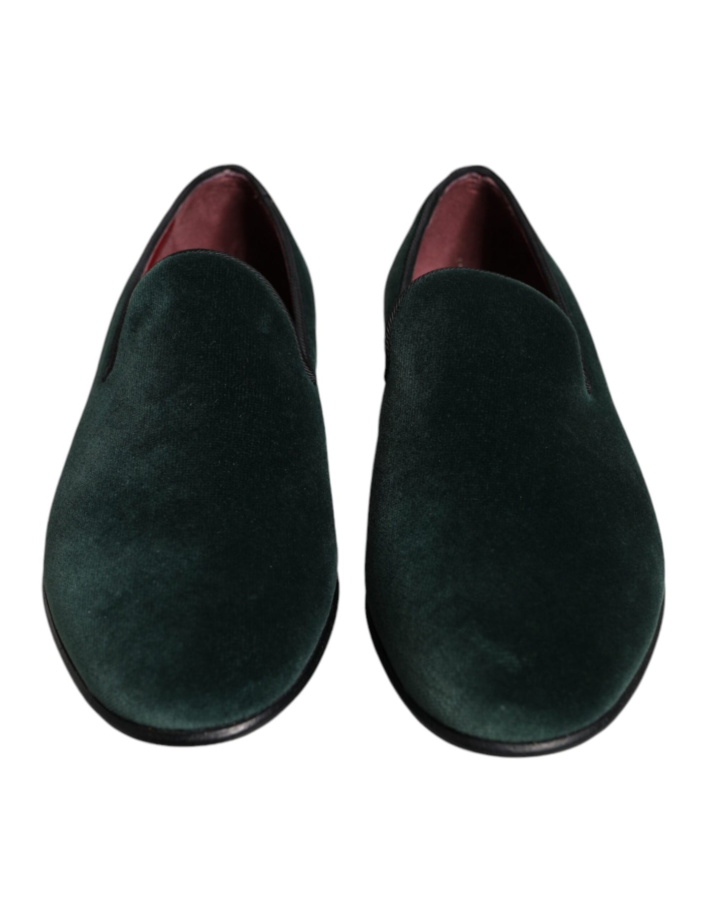 Dolce & Gabbana Green Velvet Slip On Loafers Flats Shoes