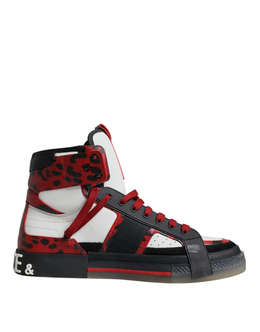 Dolce & Gabbana Multicolor Leather High Top Sneakers Shoes