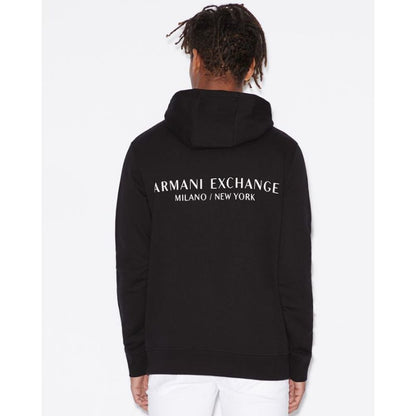 Armani Exchange Black Cotton Hoodie