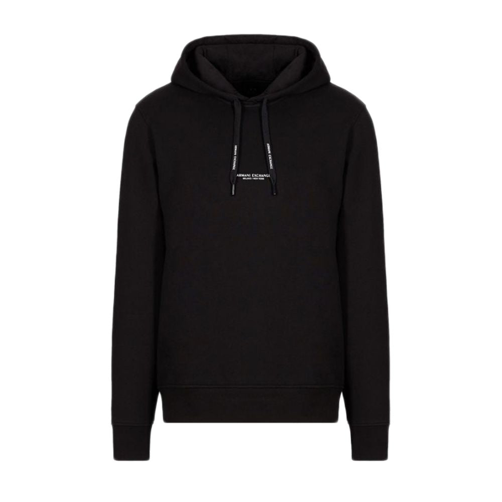 Armani Exchange Black Cotton Hoodie