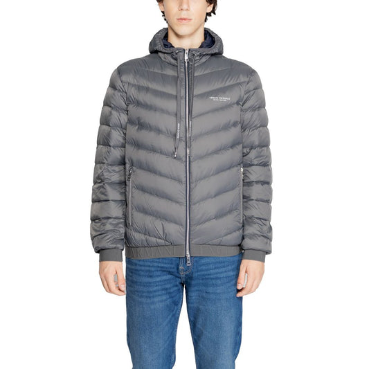 Armani Exchange Gray Polyester Shell Jacket