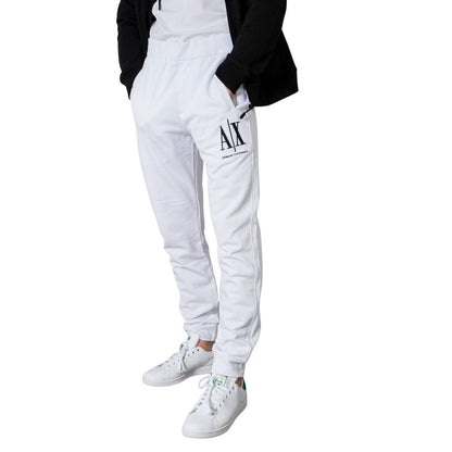 Armani Exchange White Cotton Joggers Workout Pant