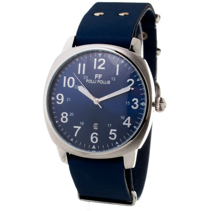 Folli Follie Blue Leather Dress Watch