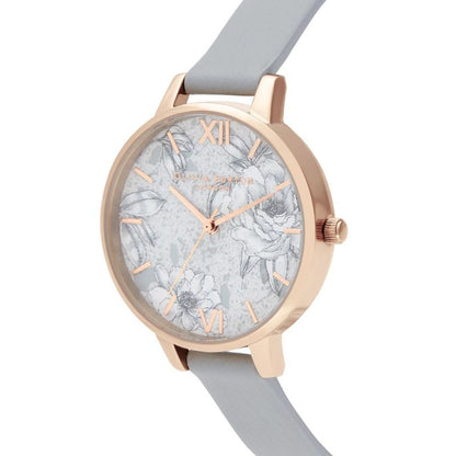 Olivia Burton Gray Artificial Leather Dress Watch