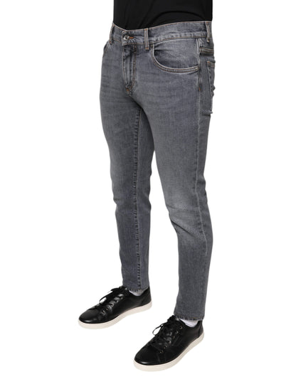 Dolce & Gabbana Dark Gray Cotton Stretch Skinny Denim Jeans