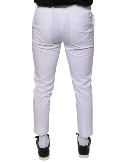 Dolce & Gabbana White Cotton Skinny Dress Pants