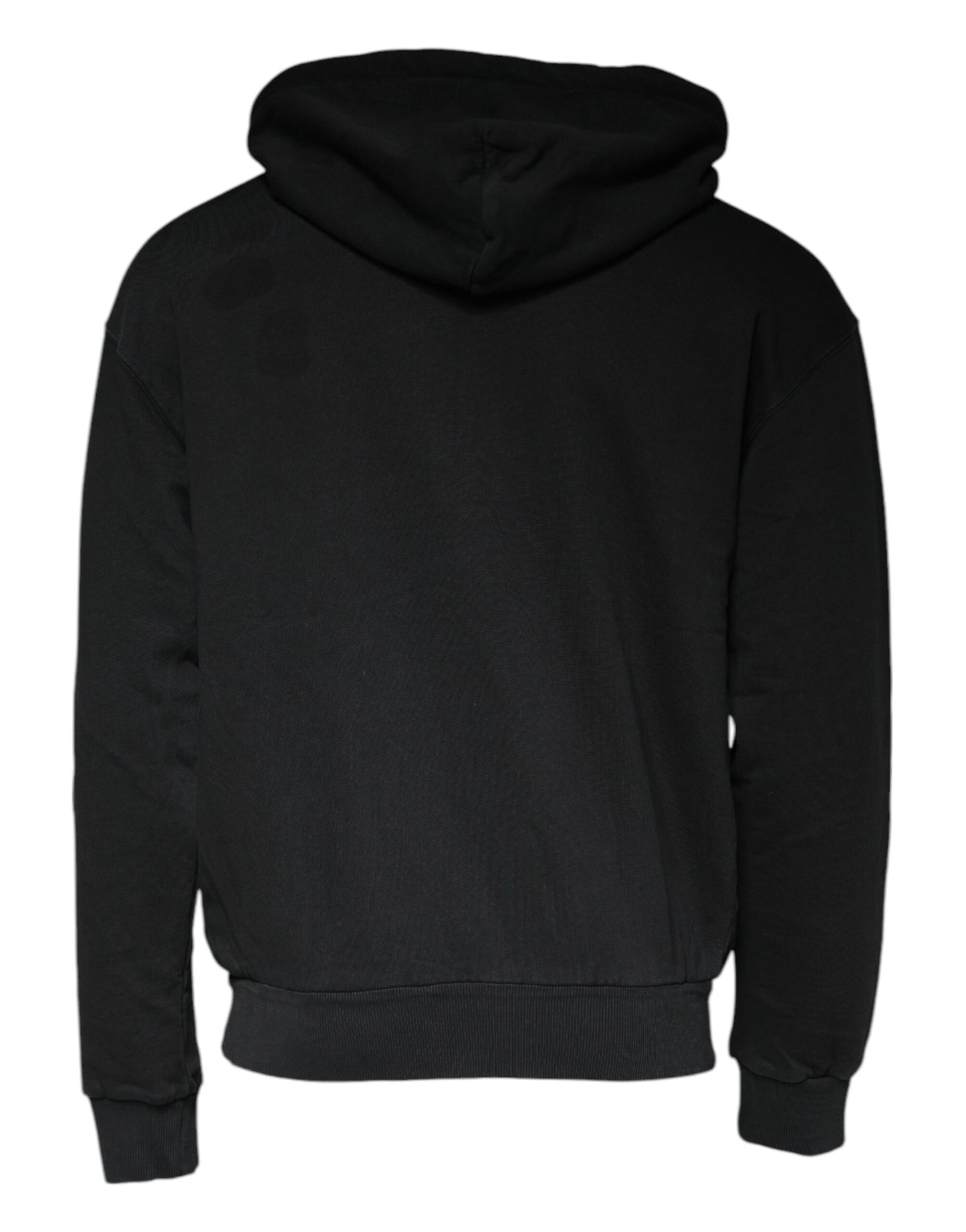 Dolce & Gabbana Black Logo Plaque Hooded Full Zip Sweater