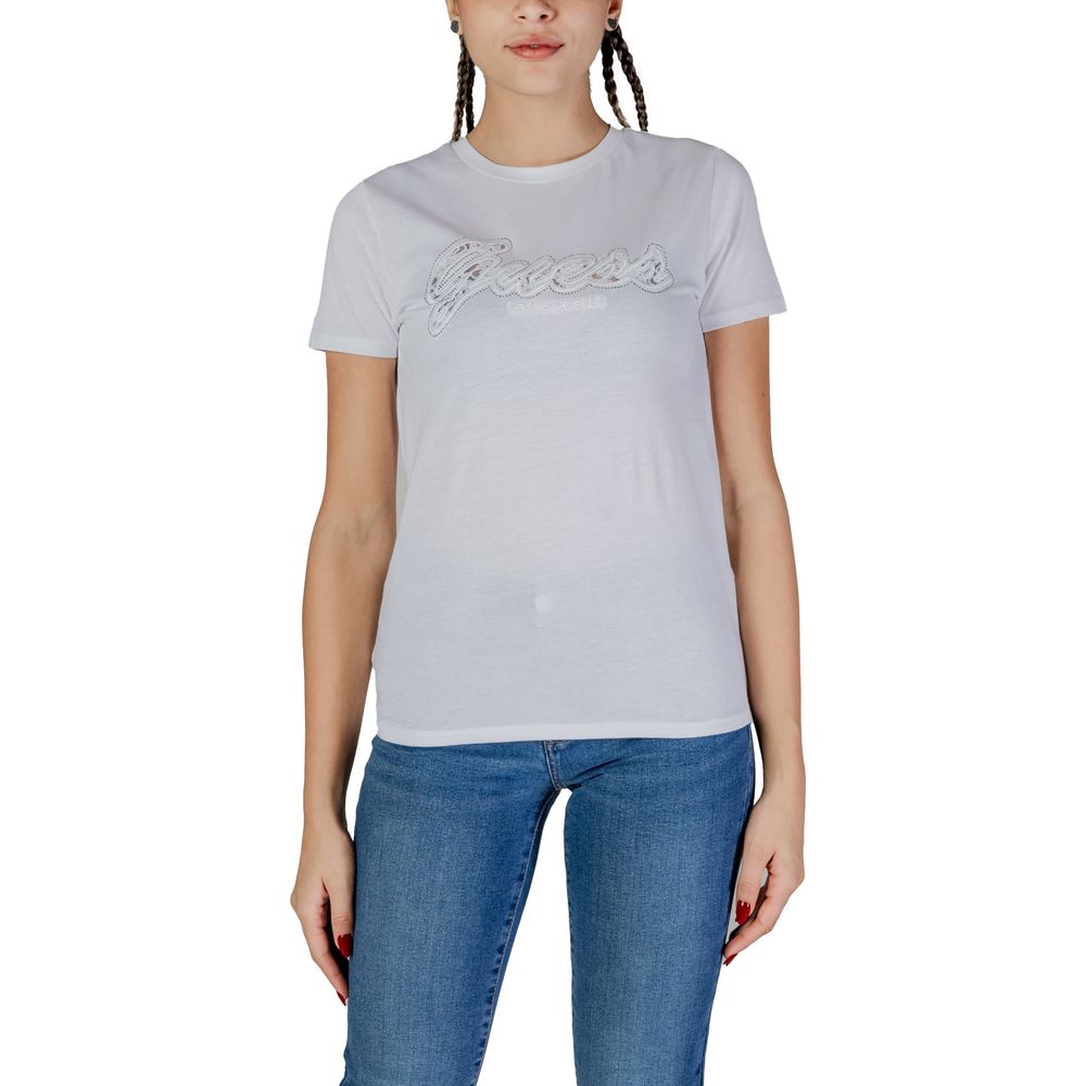 Guess White Cotton Tops & T-Shirt